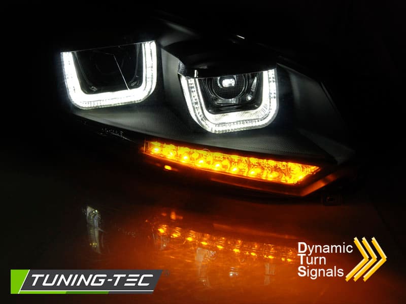 Predné svetlá VW Golf 6 U-Type LED Dynamic Black – náhľad 4