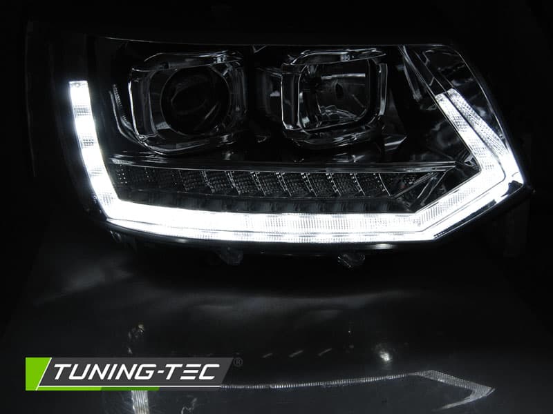 Predné svetlá VW T5.1 10-15 Tube Light Dynamic Chrome – náhľad 2