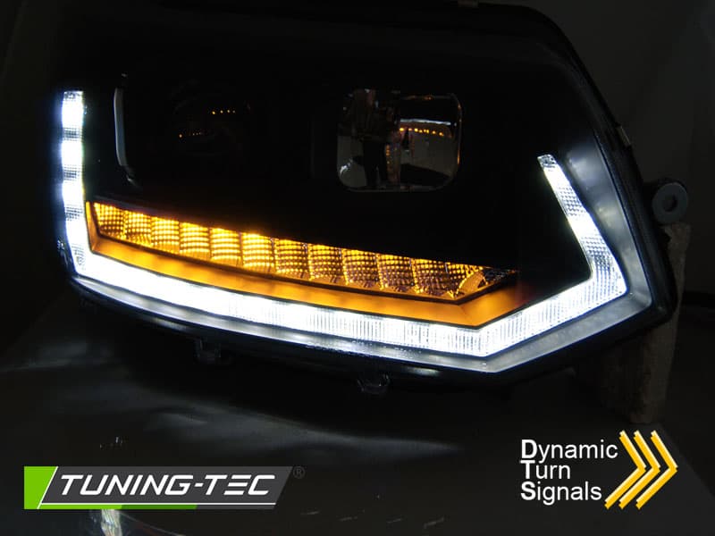 Predné svetlá VW T5.1 10-15 Tube Light Dynamic Black – náhľad 3