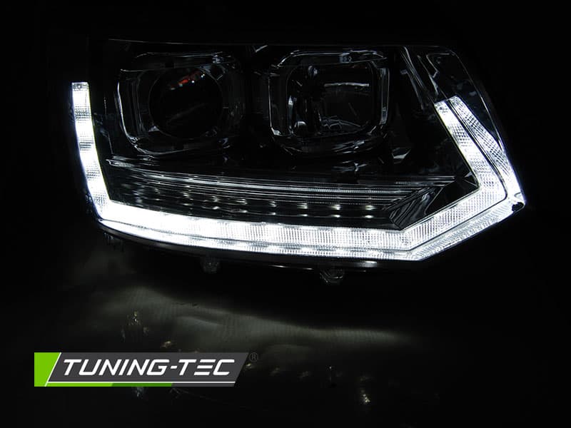 Predné svetlá VW T5.1 10-15 Tube Light Chrome – náhľad 2