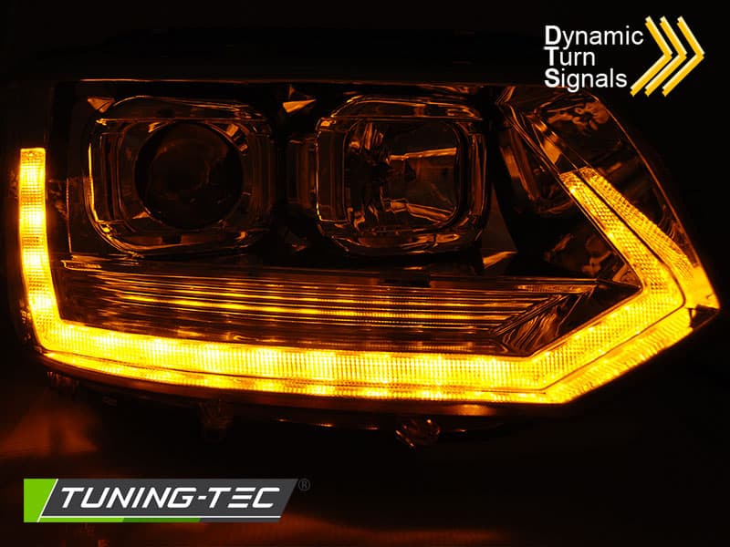 Predné svetlá VW T5.1 10-15 Tube Light Chrome – náhľad 3