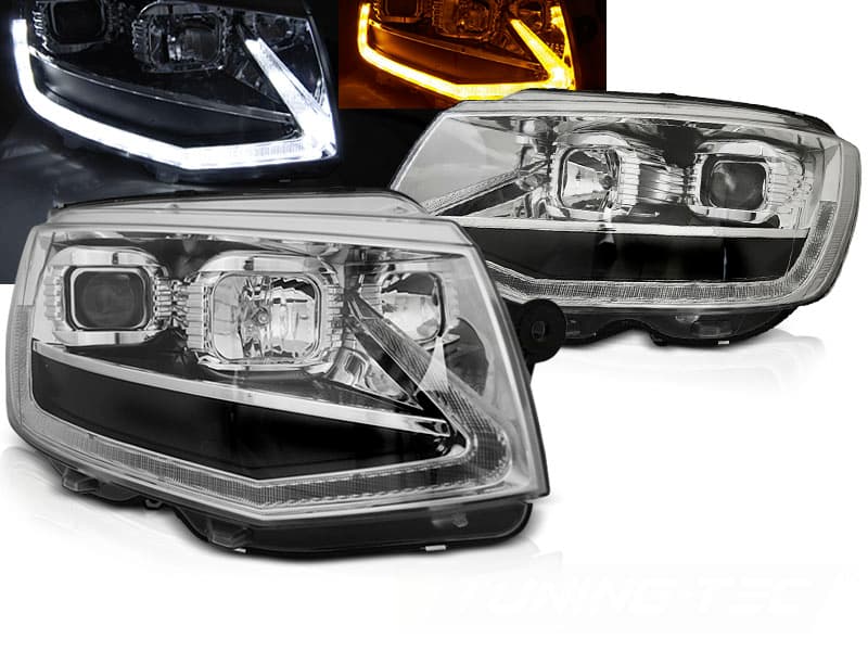 Predné svetlá VW T6 Tube Light LED Dynamic Chrome