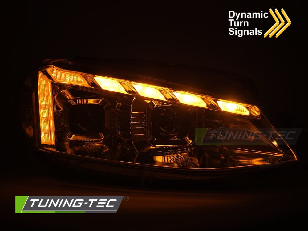 Predné svetlá VW Golf 7 17-19 LED Dynamic Chrome – náhľad 3