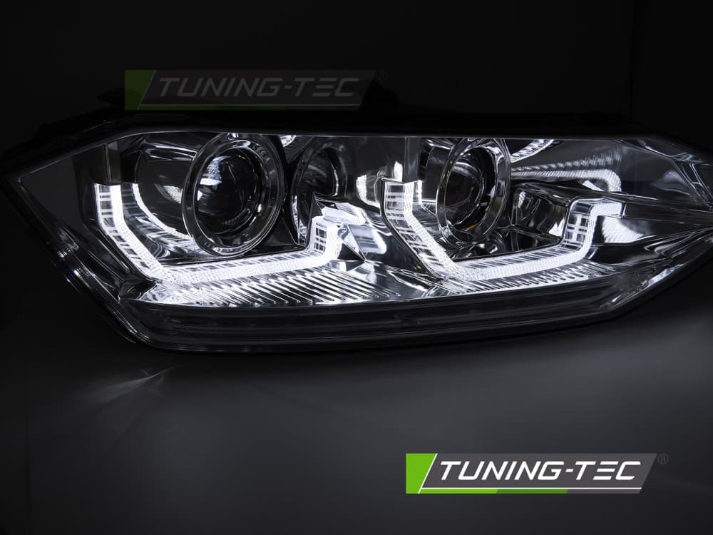 Predné svetlá VW Polo 2G LED Dynamic Chrome – náhľad 2