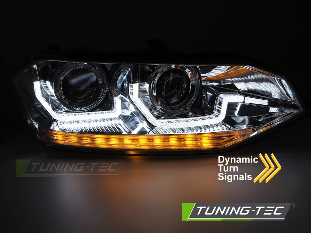 Predné svetlá VW Polo 2G LED Dynamic Chrome – náhľad 3