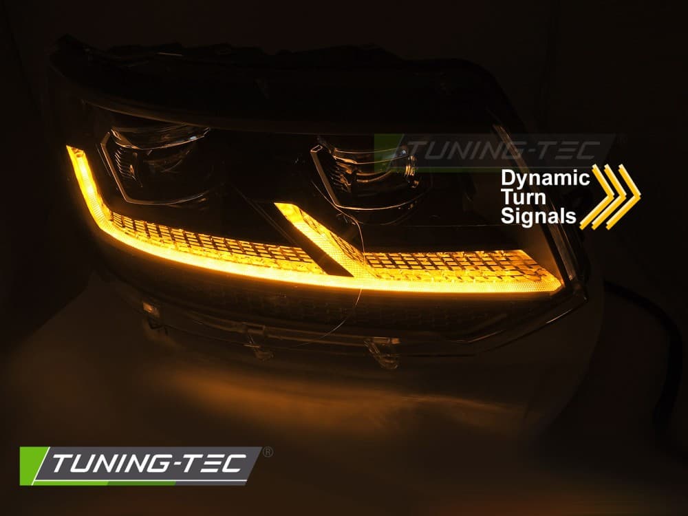 Predné svetlá VW T5.1 10-15 Full LED Black Chrome – náhľad 4