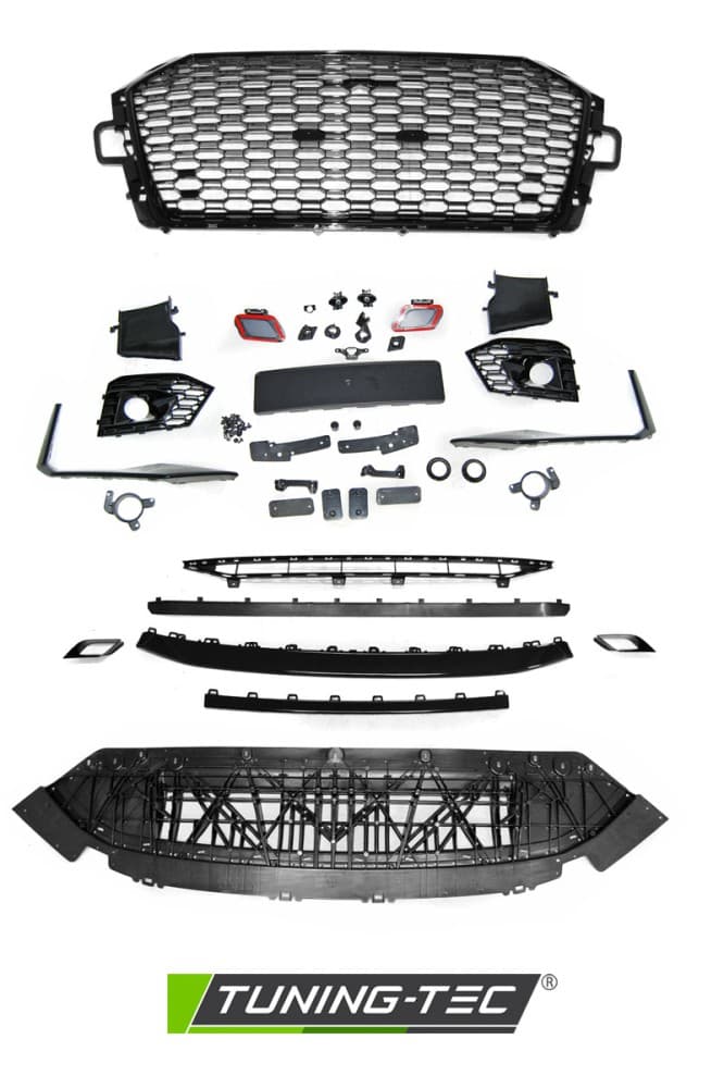 Predný nárazník Audi A4 B9 15-19 Sport PDC Glossy Black – náhľad 4