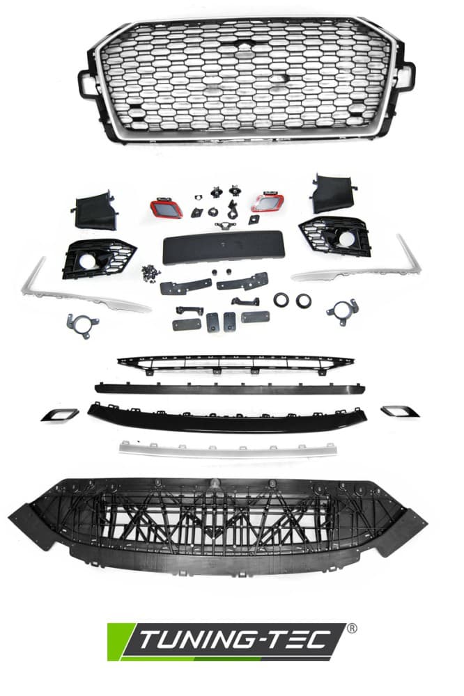 Predný nárazník Audi A4 B9 15-19 Sport PDC Black Silver – náhľad 3
