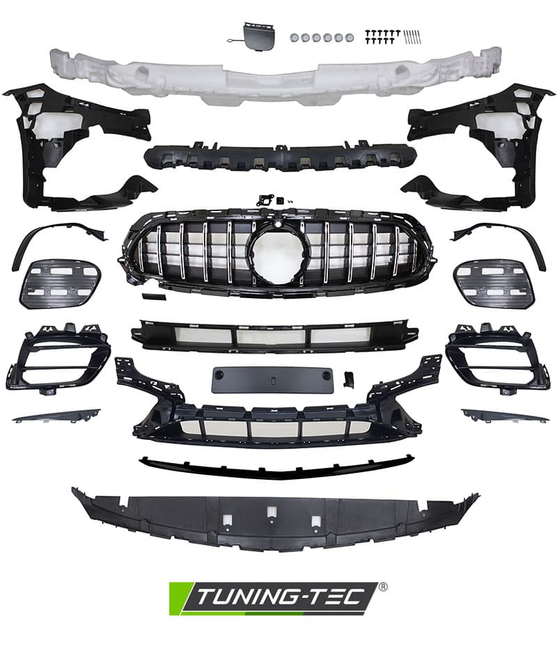 Predný nárazník Mercedes W213 20-23 Look Sport PDC Chrome – náhľad 5
