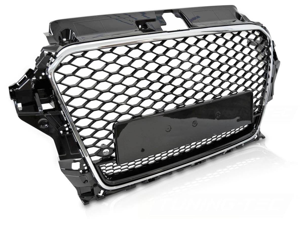 Predná maska Audi A3 8V 12-16 Sport Glossy Black Chrome PDC