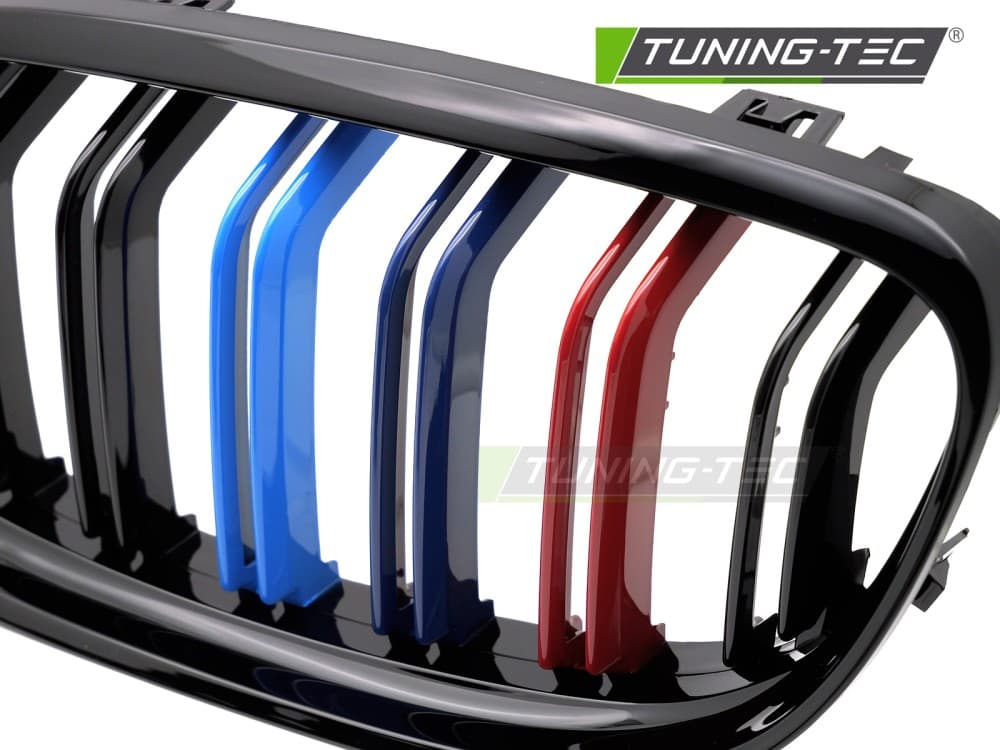 Predná maska BMW E90 / E91 LCI 09-11 Sport Glossy Black Tri-Colour Double Bar – náhľad 3