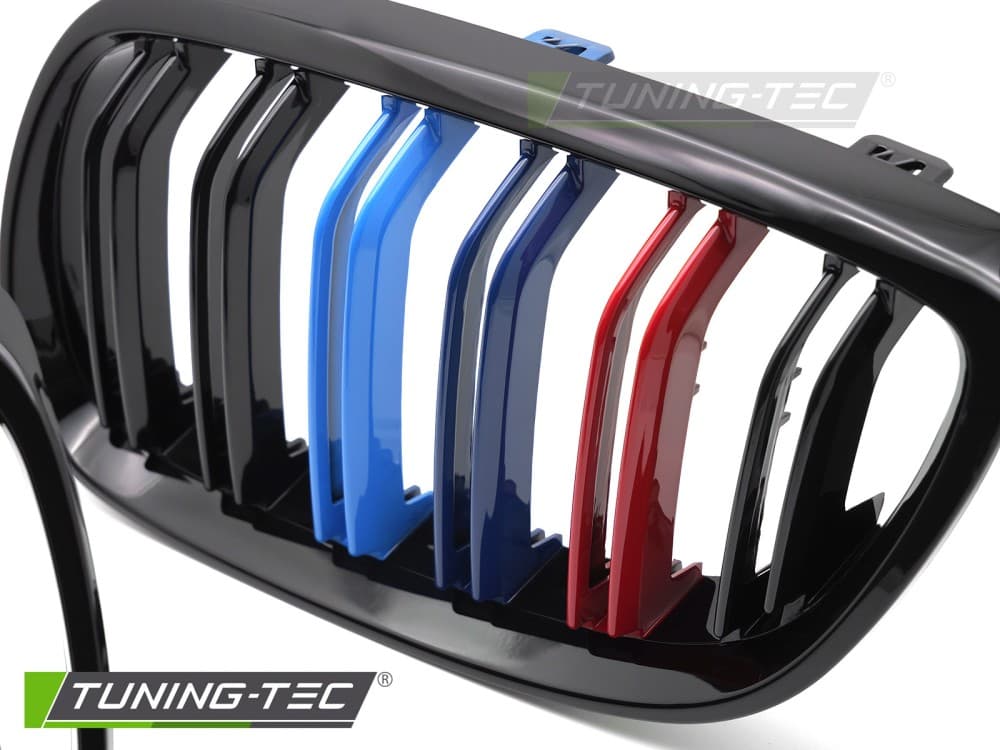 Predná maska BMW E92 / E93 06-10 Sport Glossy Black Tri-Colour Double Bar – náhľad 3