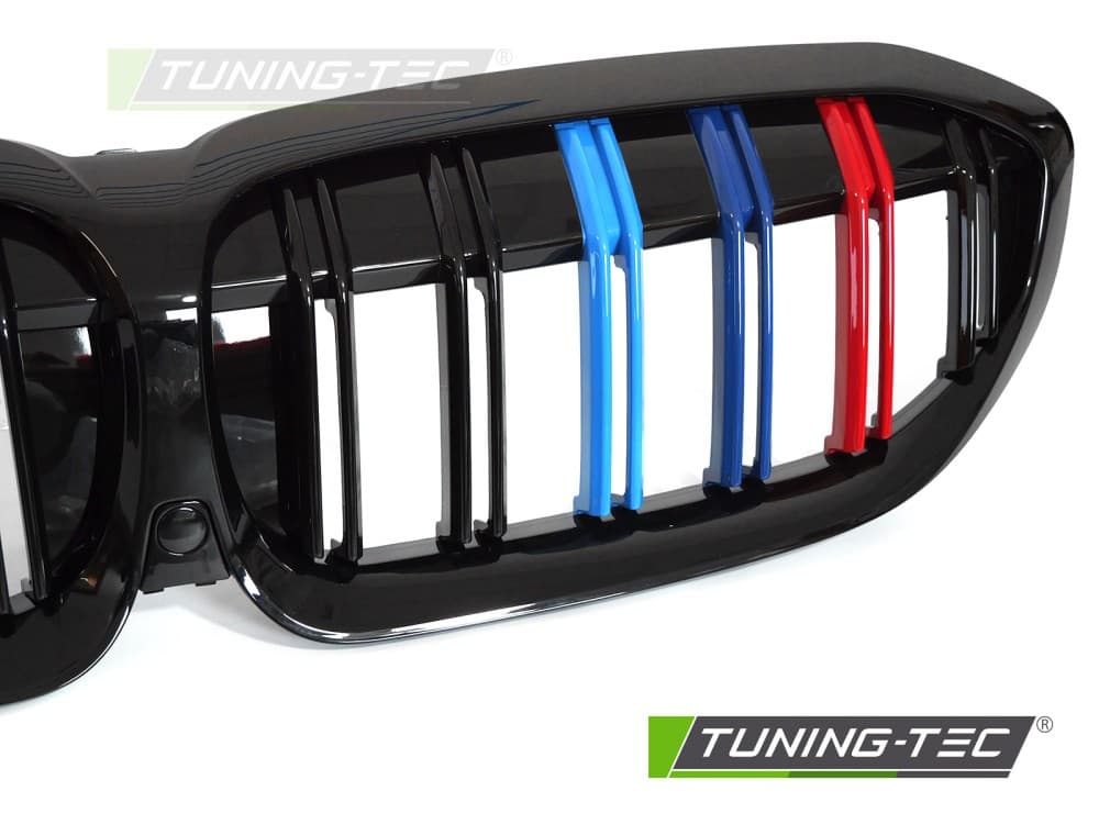 Predná maska BMW G20 / G21 19-22 Sport Glossy Black Tri-Colour Double Bar – náhľad 4