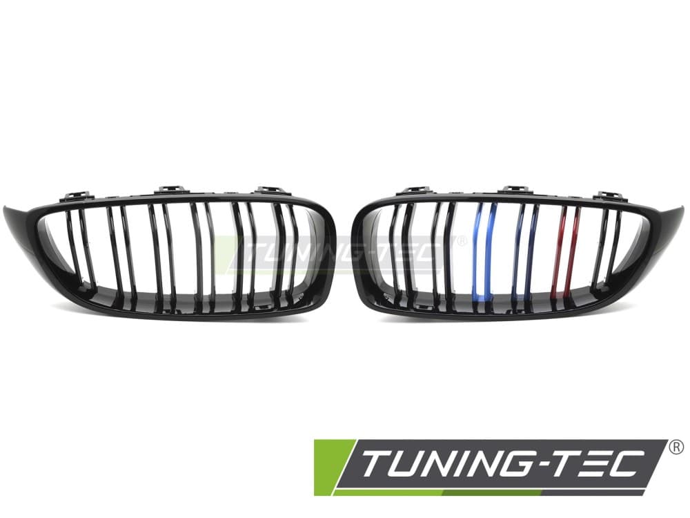 Predná maska BMW F32 / F33 / F36 13-20 Sport Glossy Black Tri-Colour Double Bar – náhľad 2