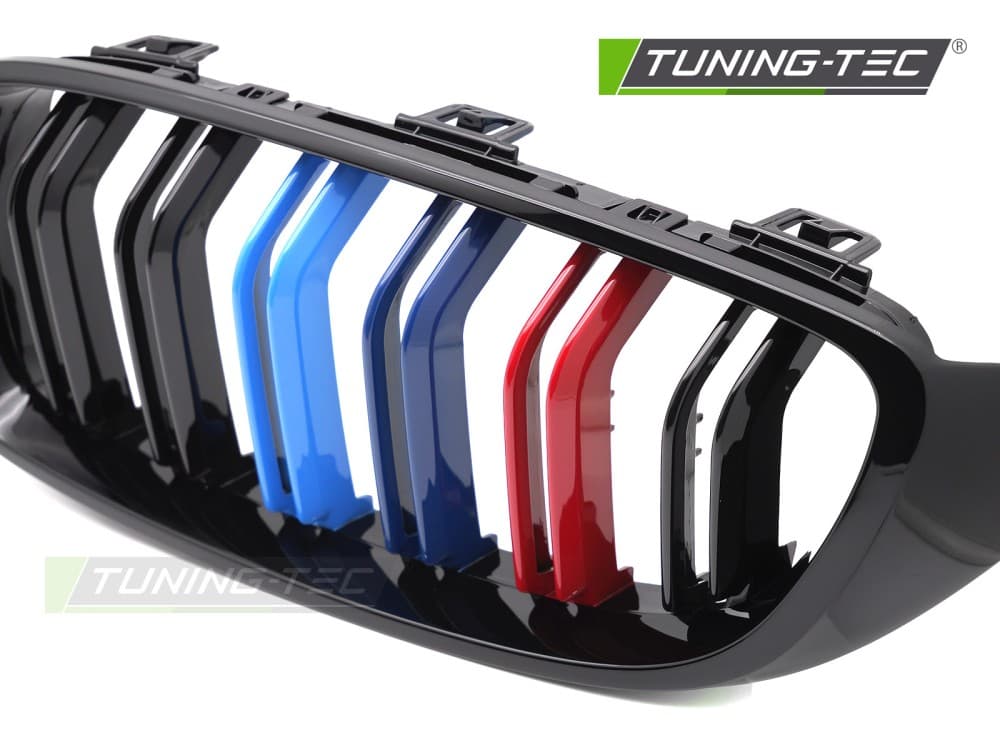 Predná maska BMW F32 / F33 / F36 13-20 Sport Glossy Black Tri-Colour Double Bar – náhľad 3