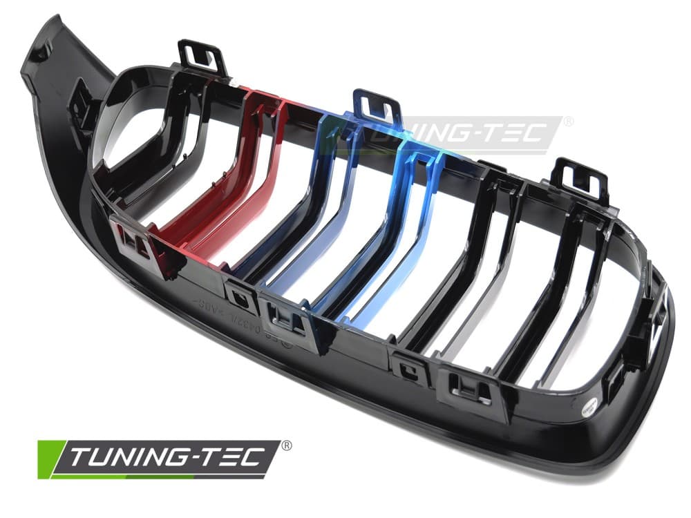 Predná maska BMW F32 / F33 / F36 13-20 Sport Glossy Black Tri-Colour Double Bar – náhľad 5