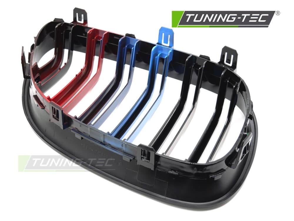 Predná maska BMW 5er E60 / E61 03-10 Sport Glossy Black Tri-Colour Double Bar – náhľad 5