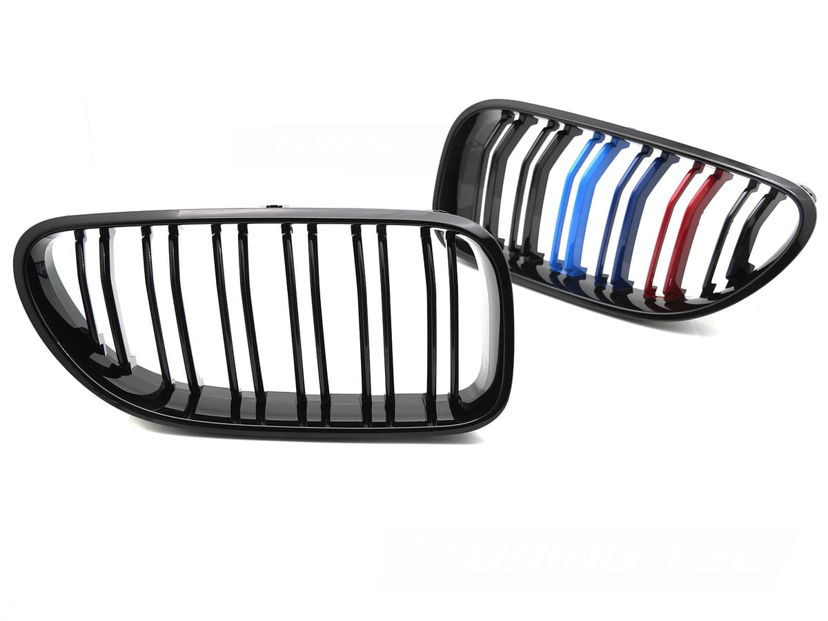 Predná maška BMW F12 / F13 11-18 Sport Glossy Black Tri-Colour Double Bar