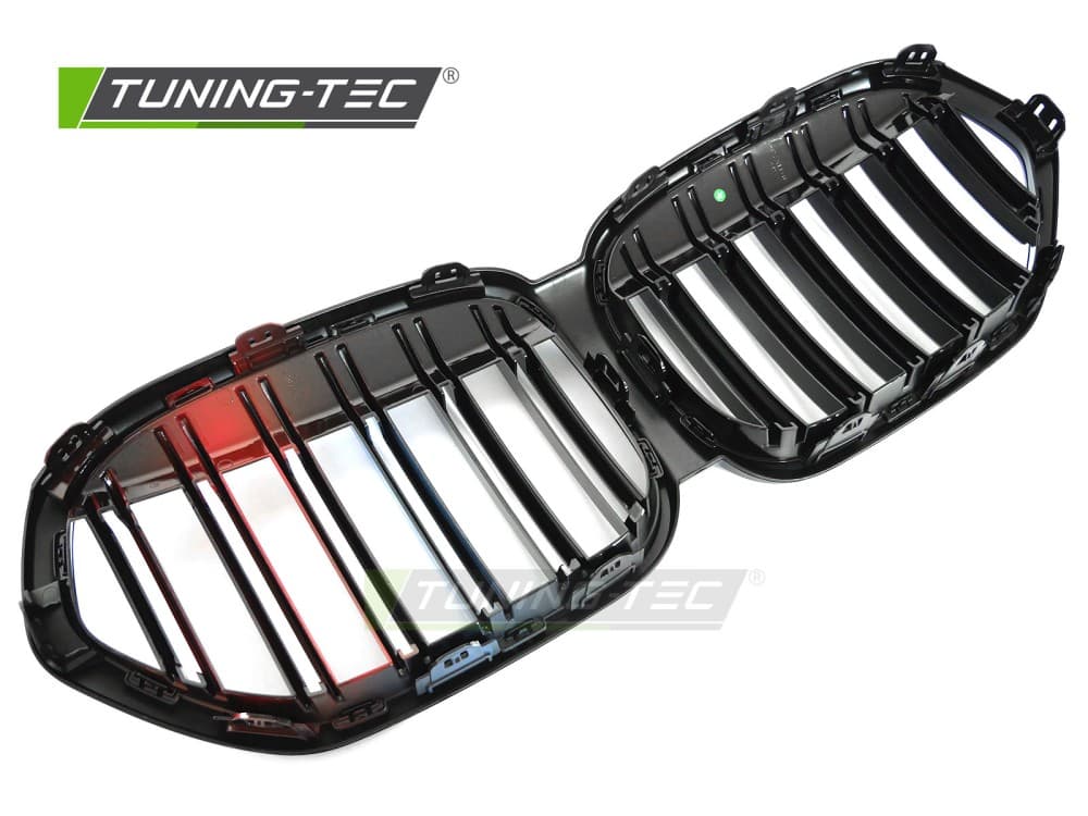 Predná maska BMW X1 F48 LCI 20-22 Sport Glossy Black Tri-Colour Double Bar – náhľad 4
