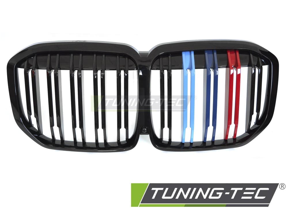 Predná maska BMW X7 G07 18-22 Sport Glossy Black Tri-Colour Double Bar – náhľad 2