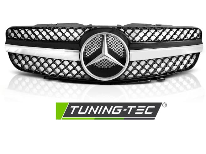 Predná maska Mercedes SL R230 01-06 CL Style Black-Chrome – náhľad 2