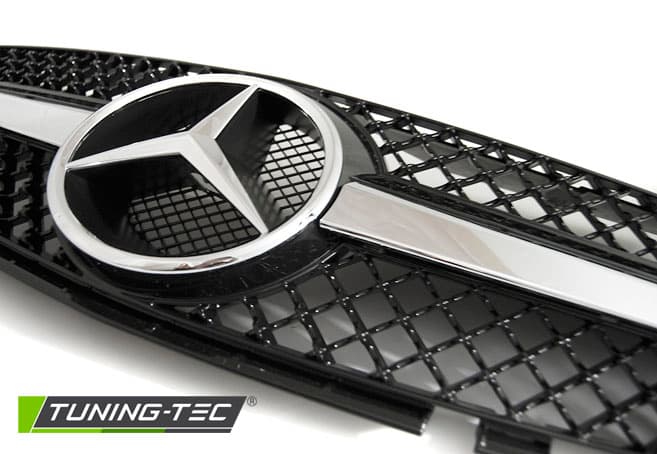 Predná maska Mercedes SL R230 01-06 CL Style Black-Chrome – náhľad 3