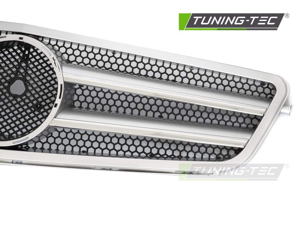 Predná maska Mercedes C trieda W204 / S204 07-14 Sport Silver-Chrome – náhľad 3