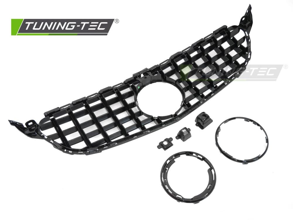 Predná maska Mercedes C-Trieda W205 14-21 / S205 14-21 / C205 15-23 / A205 16-23 GT Style Glossy Black – náhľad 4