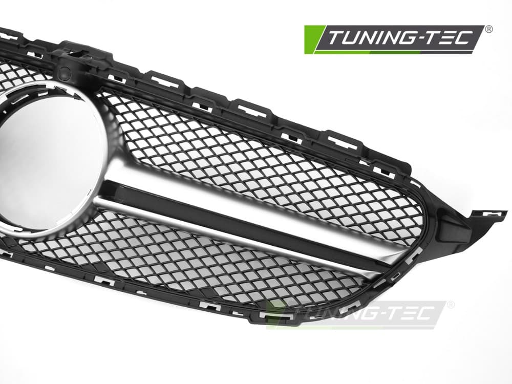 Predná maska Mercedes C-Class W205 / S205 14-18 / C205 15-18 / A205 16-18 Black-Silver s otvorom pre kameru – náhľad 3