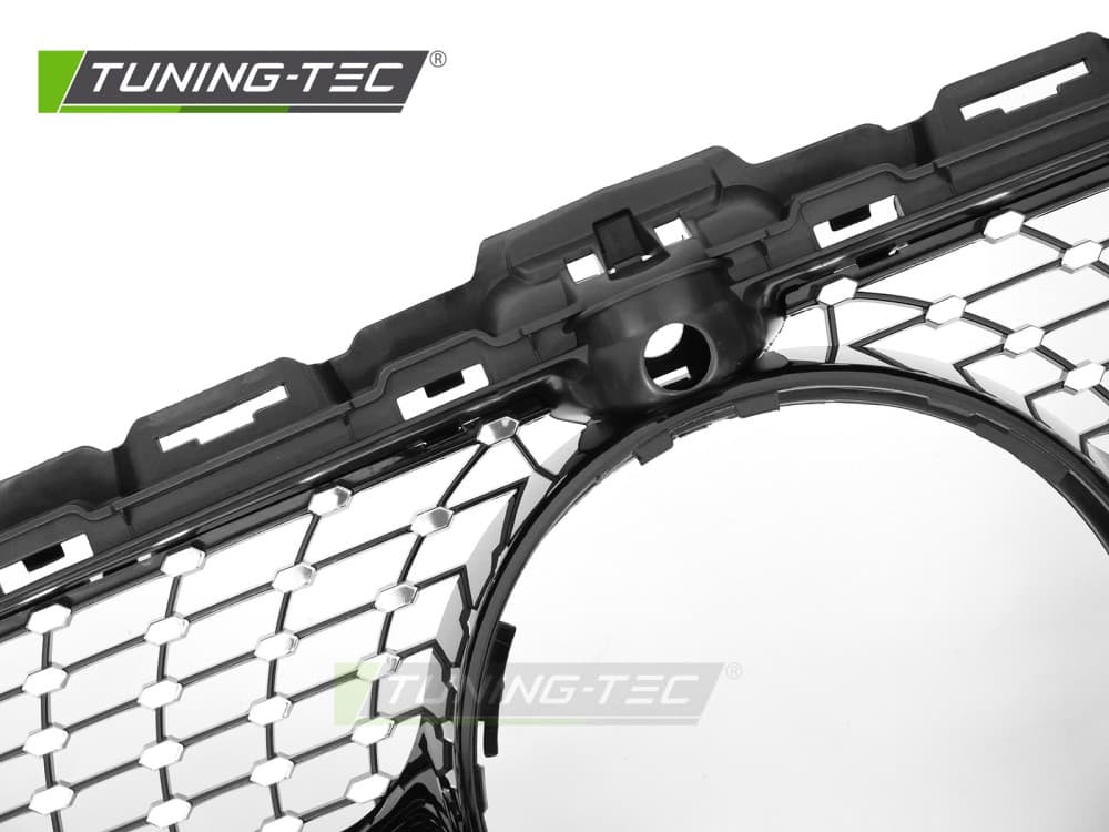 Predná maska Mercedes C-Class W205 / S205 14-18 / C205 15-18 / A205 16-18 Diamond Black Chrome s otvorom pre kameru – náhľad 4