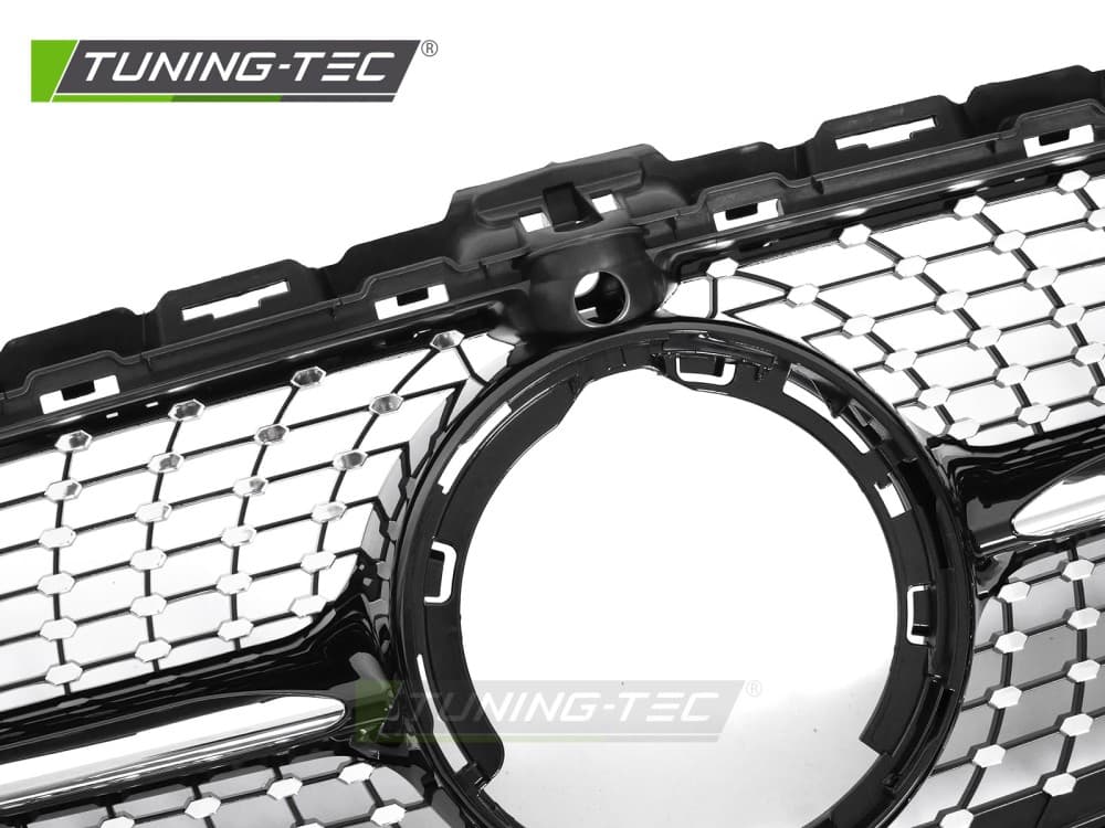 Predná maska Mercedes C-Trieda W205 / S205 / C205 / A205 18-23 Diamond Black Chrome s otvorom pre kameru – náhľad 4