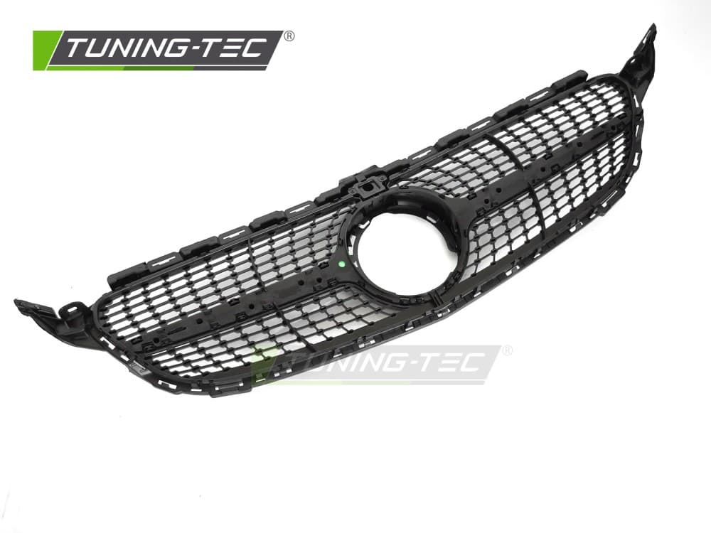 Predná maska Mercedes C-Trieda W205 / S205 / C205 / A205 18-23 Diamond Black Chrome s otvorom pre kameru – náhľad 5