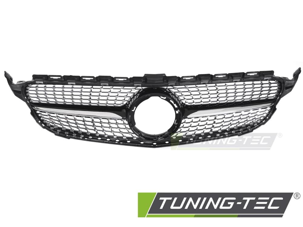 Predná maska Mercedes C-Class W205 / S205 / C205 / A205 18-23 Diamond Black-Chrome – náhľad 2
