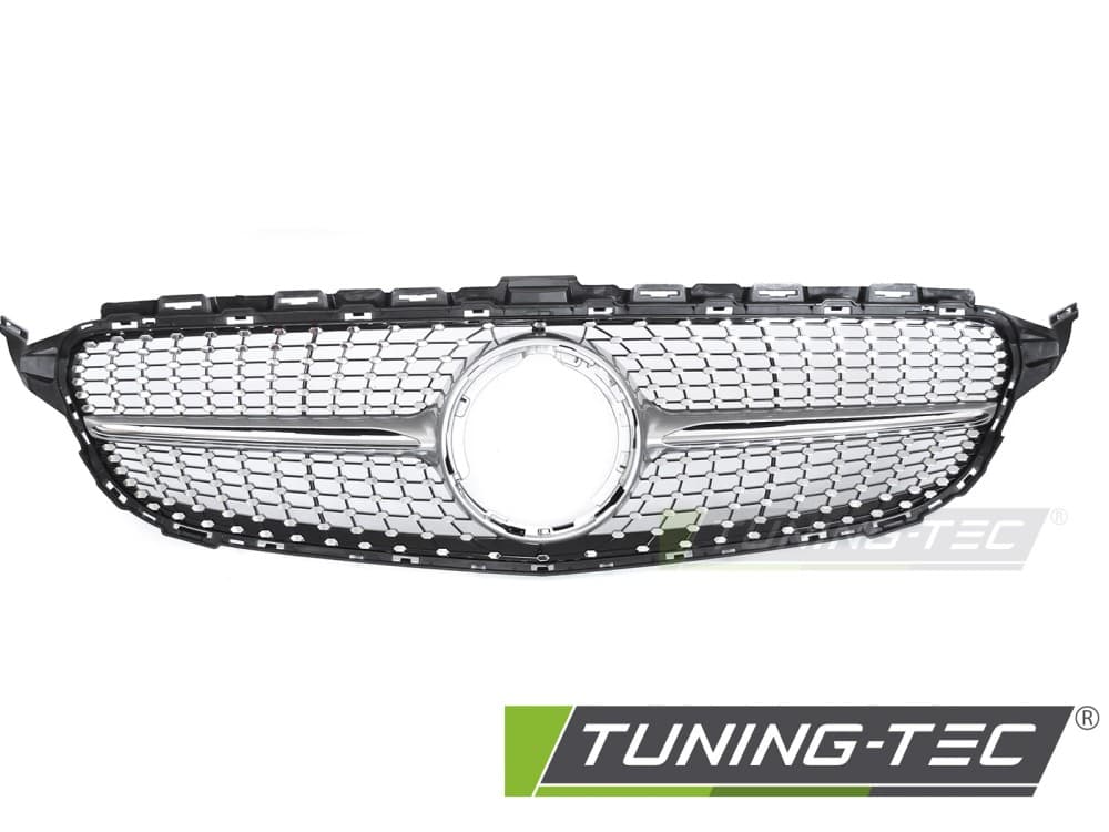 Predná maska Mercedes C-Class W205 / S205 / C205 / A205 18-23 Diamond Silver-Chrome – náhľad 2