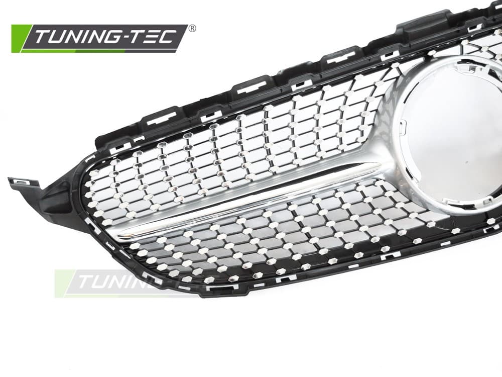 Predná maska Mercedes C-Class W205 / S205 / C205 / A205 18-23 Diamond Silver-Chrome – náhľad 3