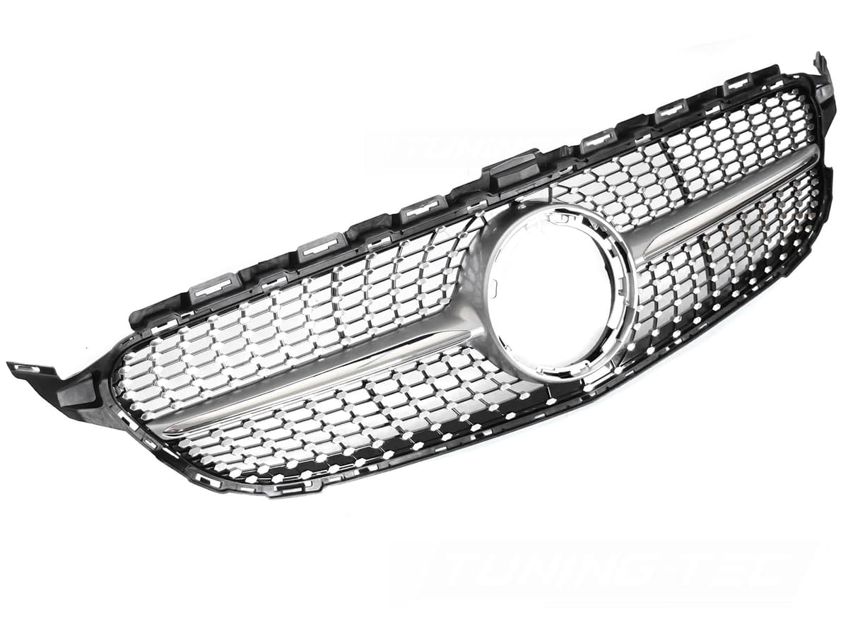 Predná maska Mercedes C-Class W205 / S205 / C205 / A205 18-23 Diamond Silver-Chrome