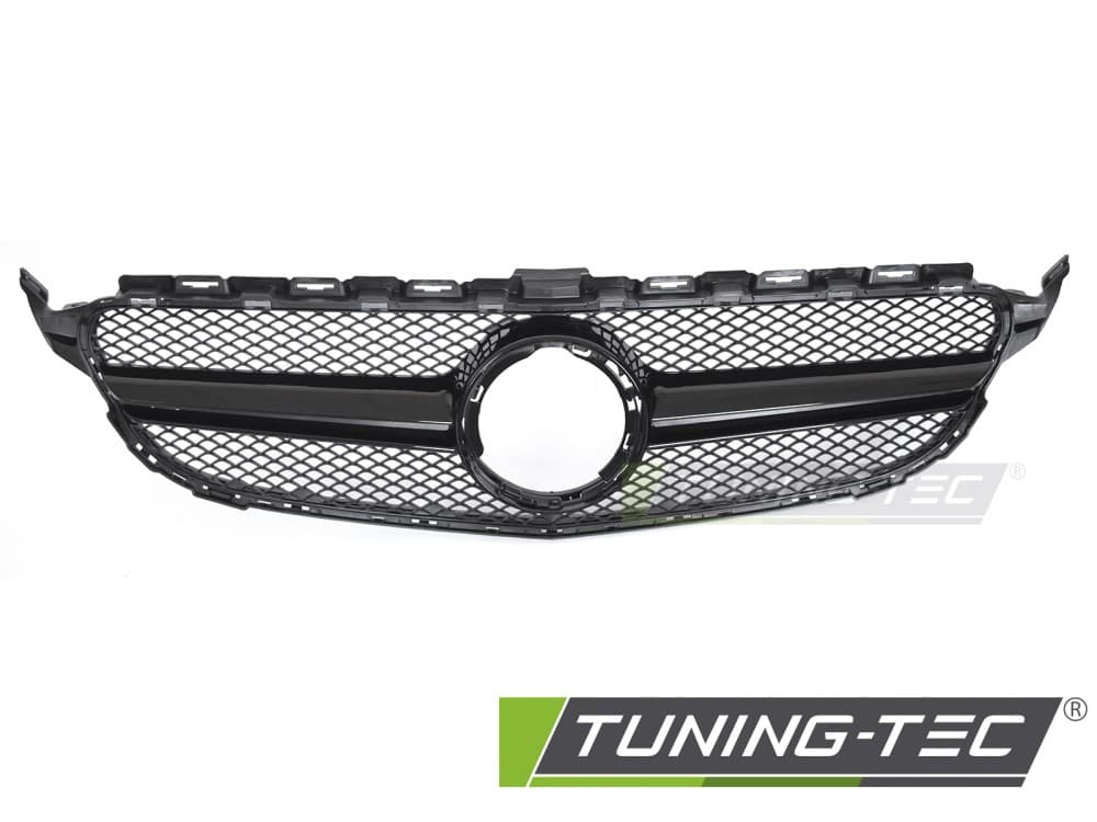 Predná maska Mercedes C-Trieda W205 / S205 / C205 / A205 18-23 Glossy Black – náhľad 2