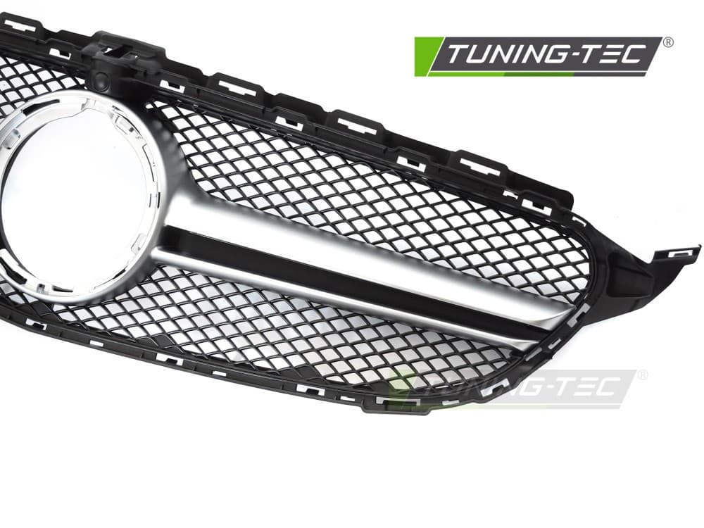 Predná maska Mercedes C trieda W205 / S205 / C205 / A205 18-23 Black-Silver s otvorom pre kameru – náhľad 3
