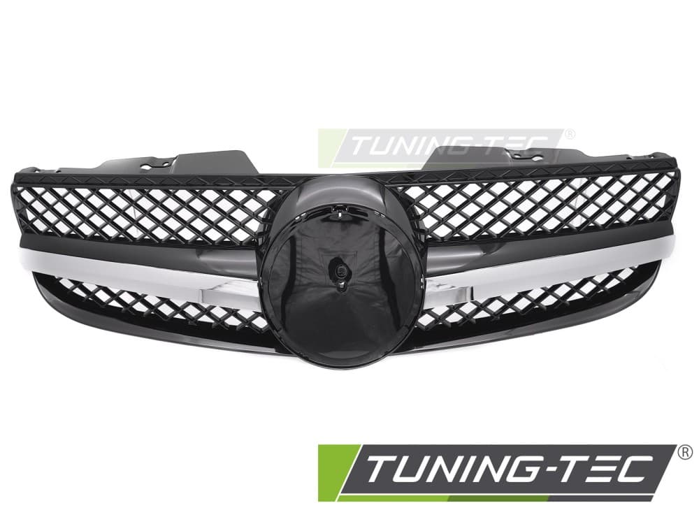 Predná maska Mercedes SL R230 06-08 Sport Chrome Black – náhľad 2
