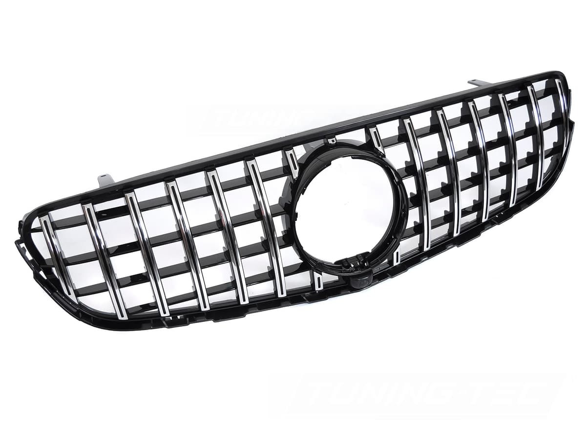 Predná maska Mercedes GLC W253 15-18 GT Style Black-Chrome s otvorom pre kameru