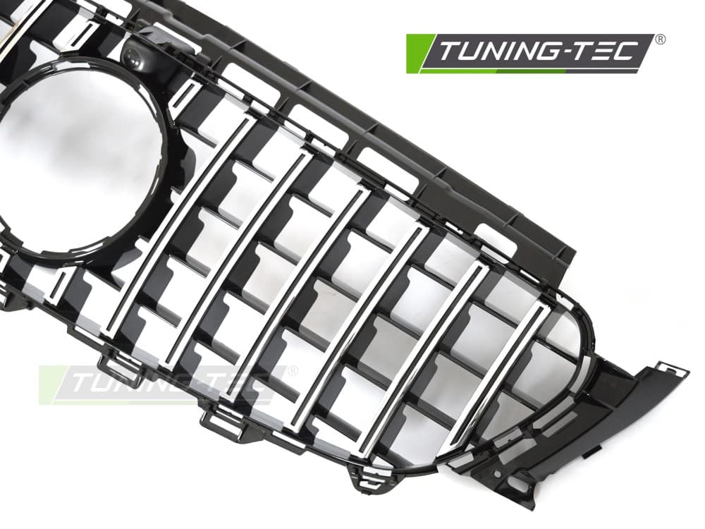 Predná maska Mercedes E trieda W213 / S213 16-19 GT Style Chrome Black s otvorom pre kameru – náhľad 3