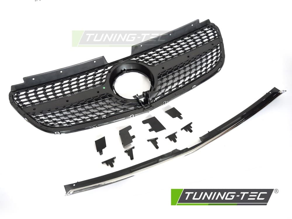 Predná maska Mercedes Vito W447 14-19 Diamond Black Chrome – náhľad 4