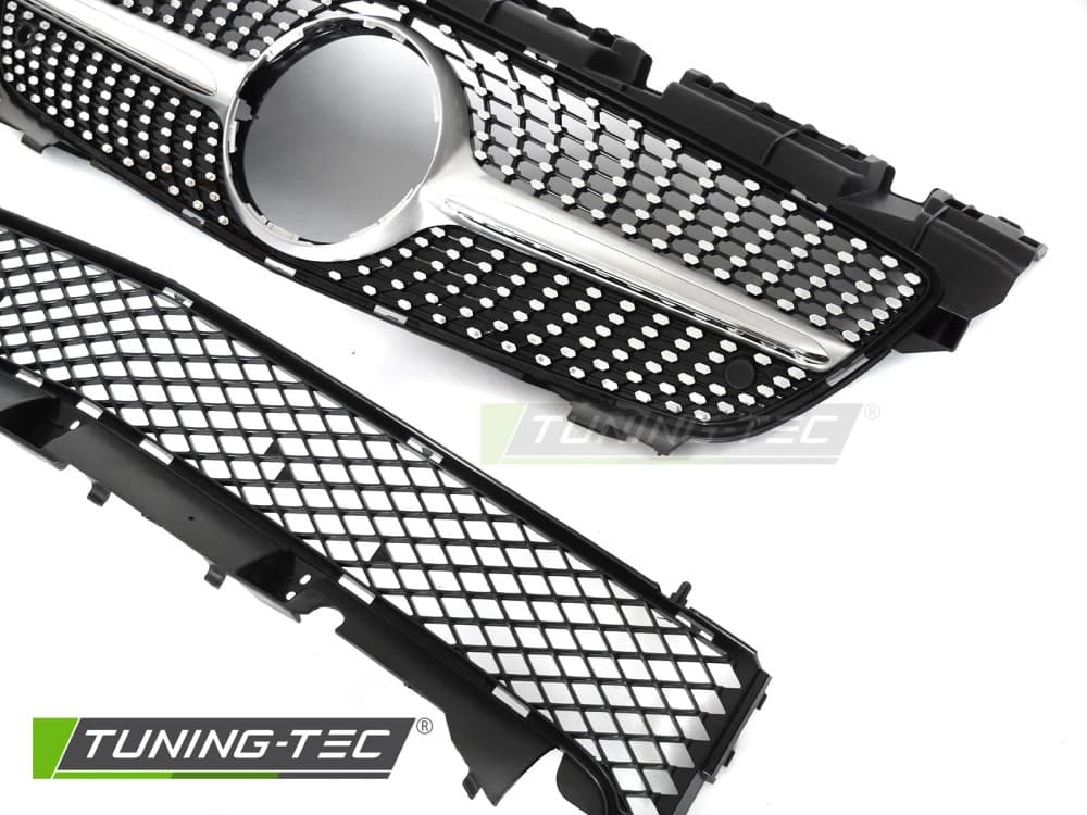 Predná maska Mercedes SLK R172 11-15 Diamond Silver Chrome – náhľad 3