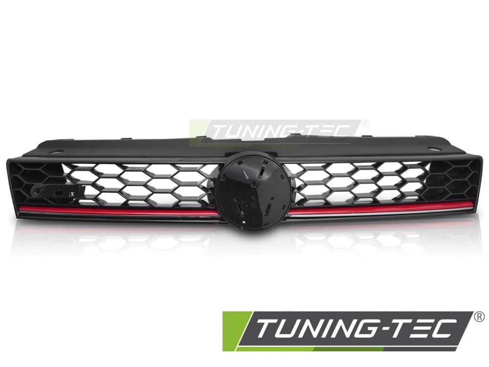 Predná maska VW Polo 6R 09-17 Sport Style Glossy Black Red Line – náhľad 2