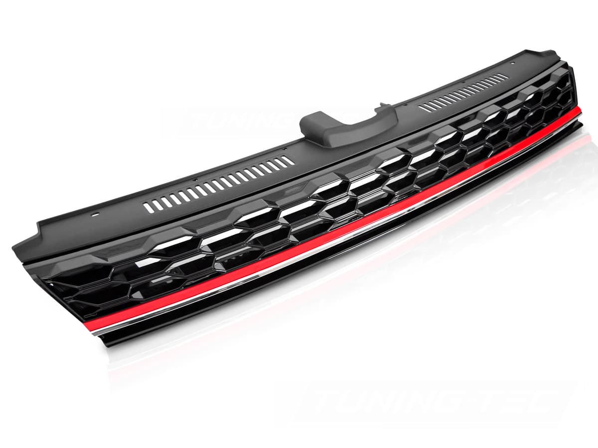 Predná maska VW Golf 7 17-19 Sport Glossy Black with Red Line