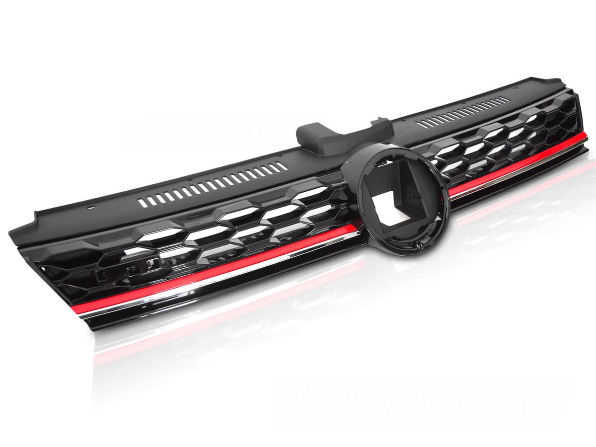 Predná maska VW Golf 7 17-19 Sport ACC Glossy Black with Red Line