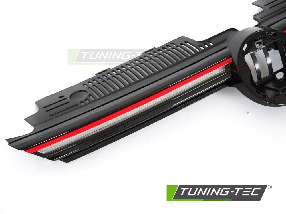 Predná maska VW Golf VIII 19-24 SPORT s LED Glossy Black with Red Line – náhľad 3