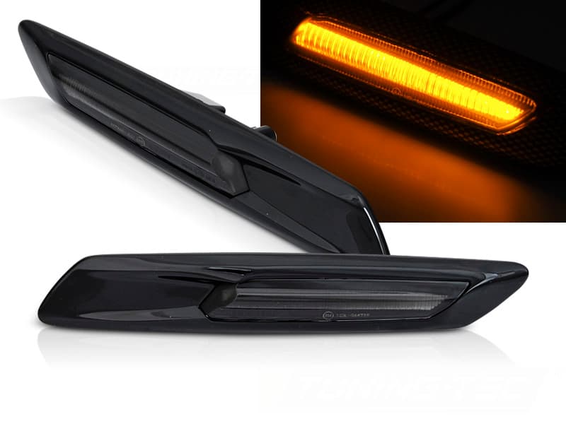 Bočné smerovky BMW 5er F10/F11 10-13 Black Smoke SEQ LED