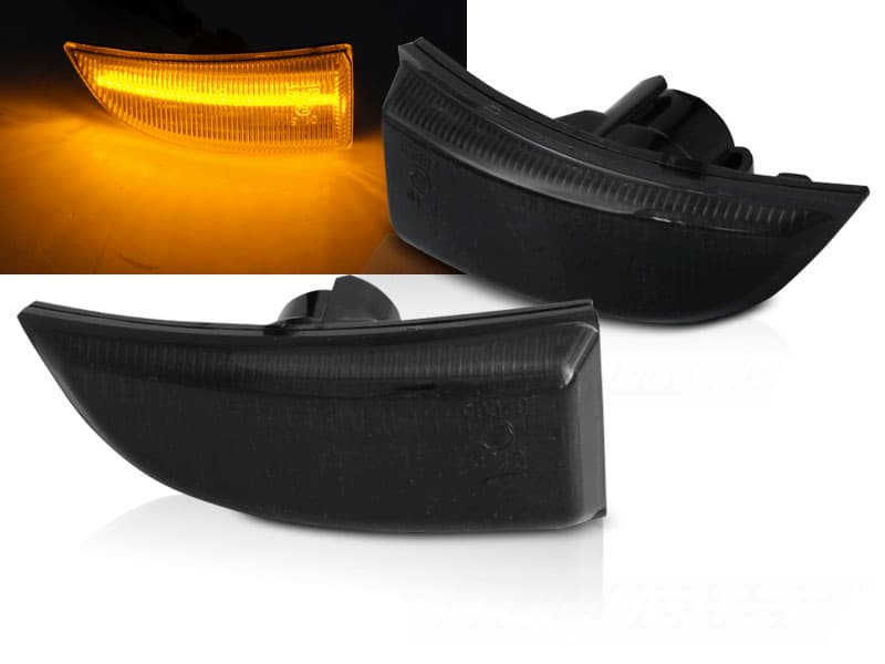 Bočné smerovky do zrkadla Renault Scenic III / Megane III Smoke LED SEQ