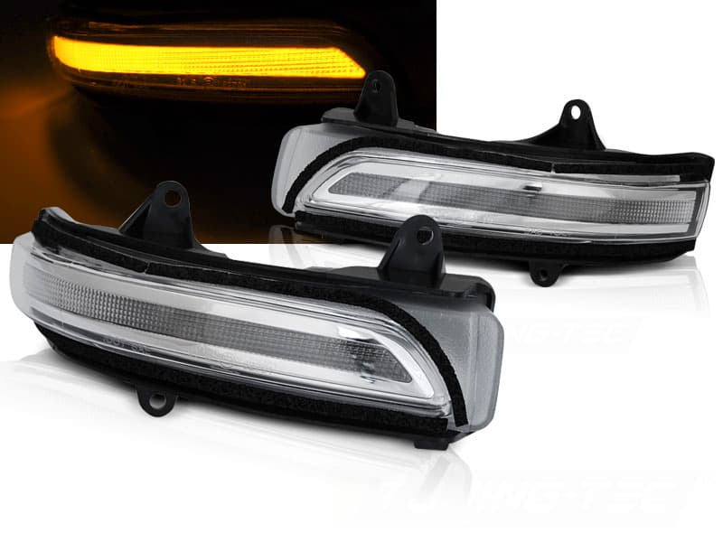 Bočné smerovky do zrkadla Toyota Land Cruiser 150 09- White LED SEQ